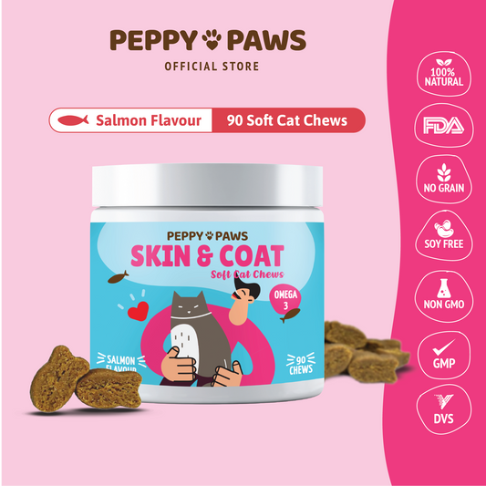 Peppy Paws Skin & Coat Soft Cat Chews (90 Chews)