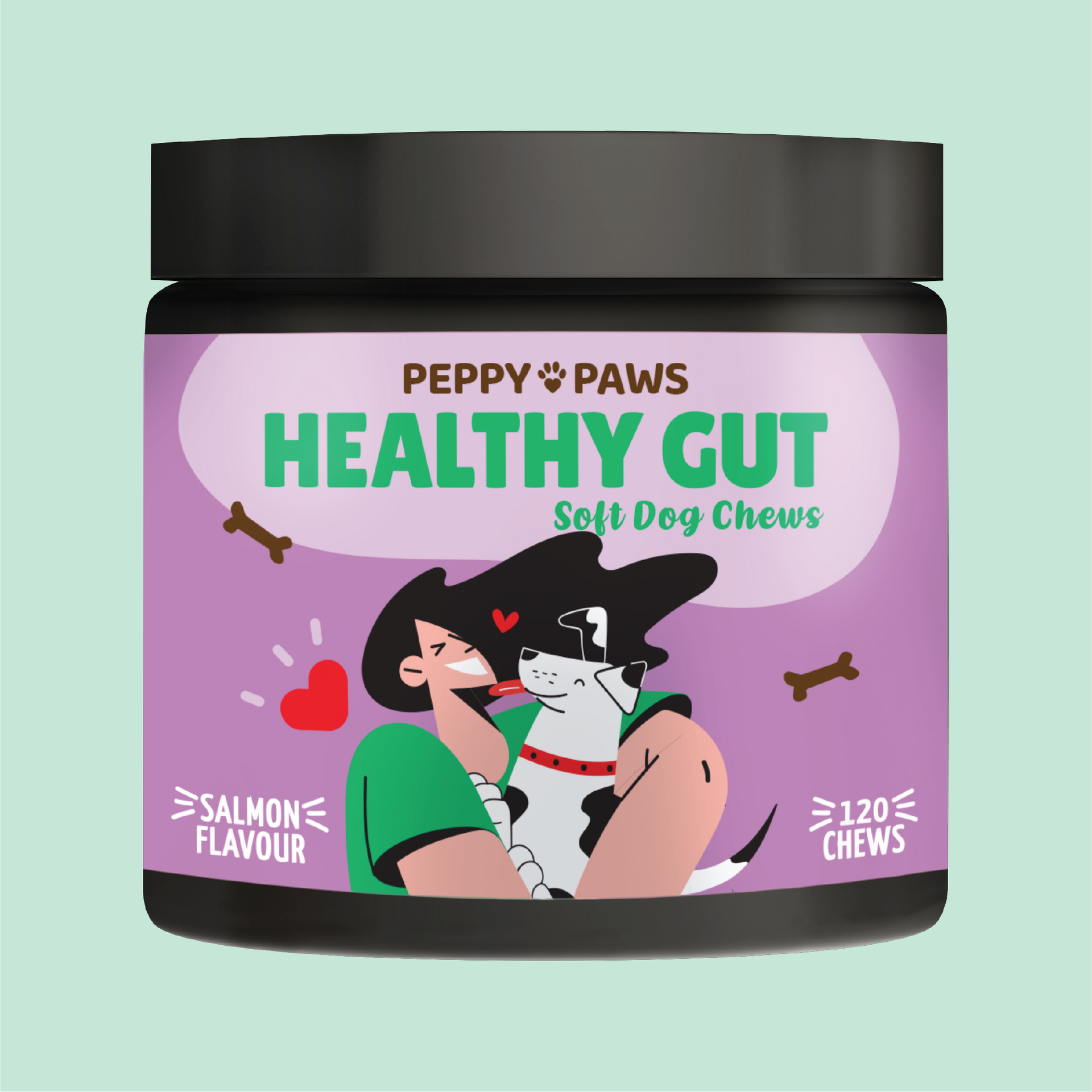 Peppy Paws Healthy Gut Soft Dog Chews (120 Chews)