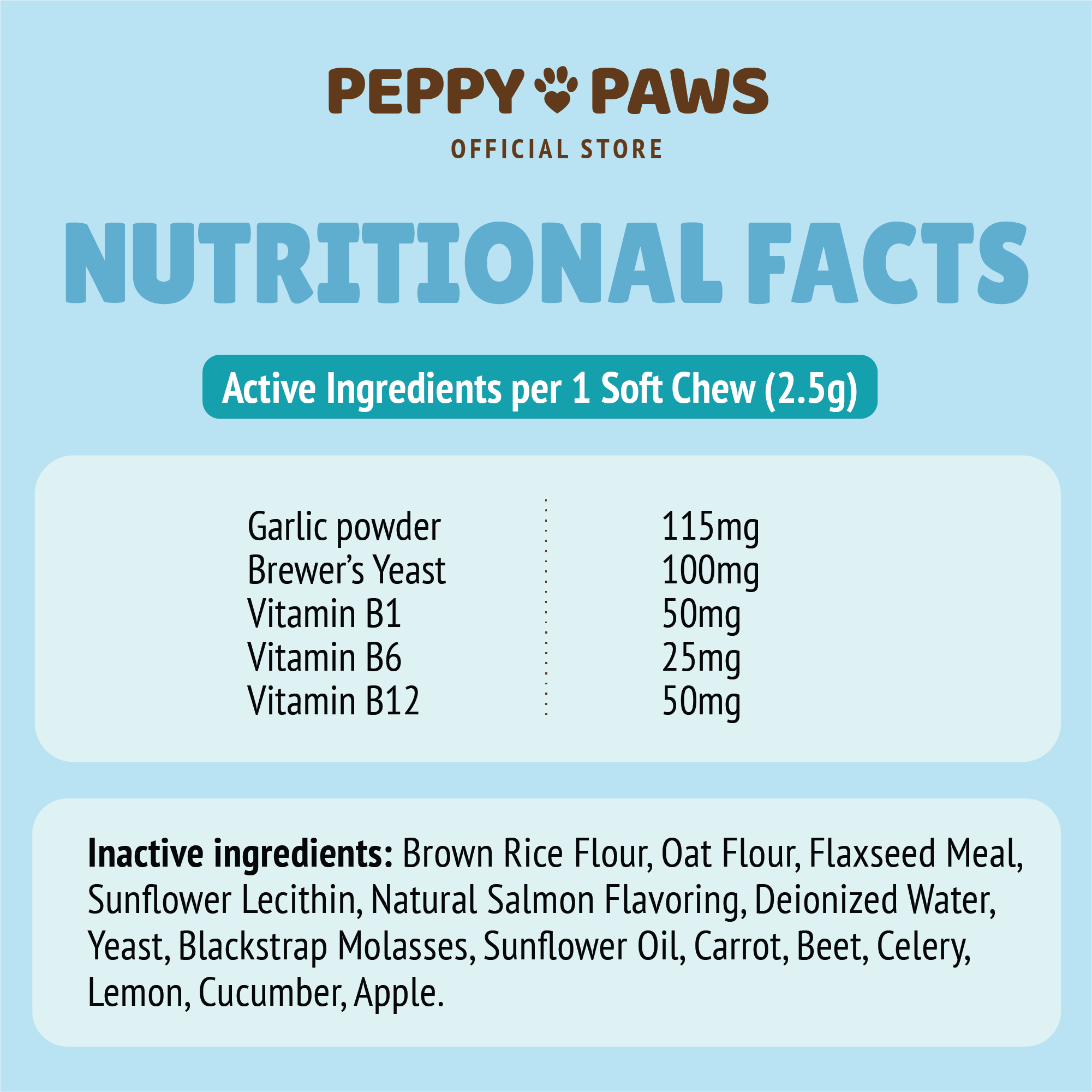 Peppy Paws Flea & Tick Soft Dog Chews (120 Chews)