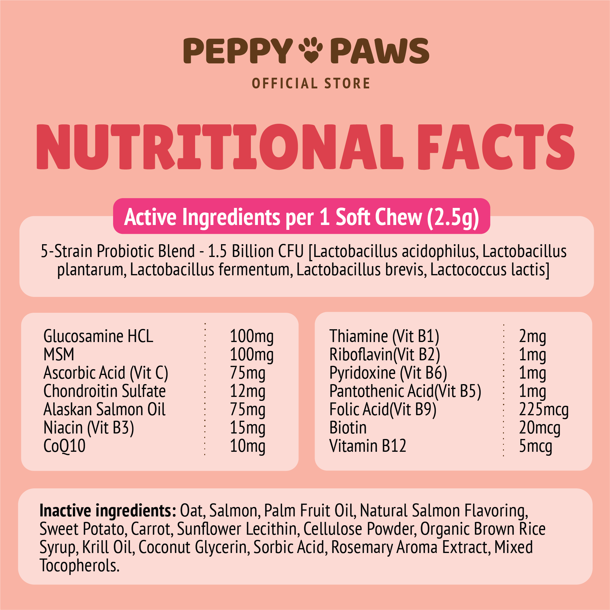 Peppy Paws Multivitamin Soft Dog Chews  (120 Chews)